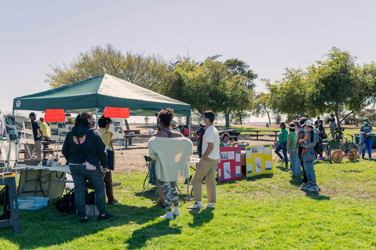 Activites and game tents at the park