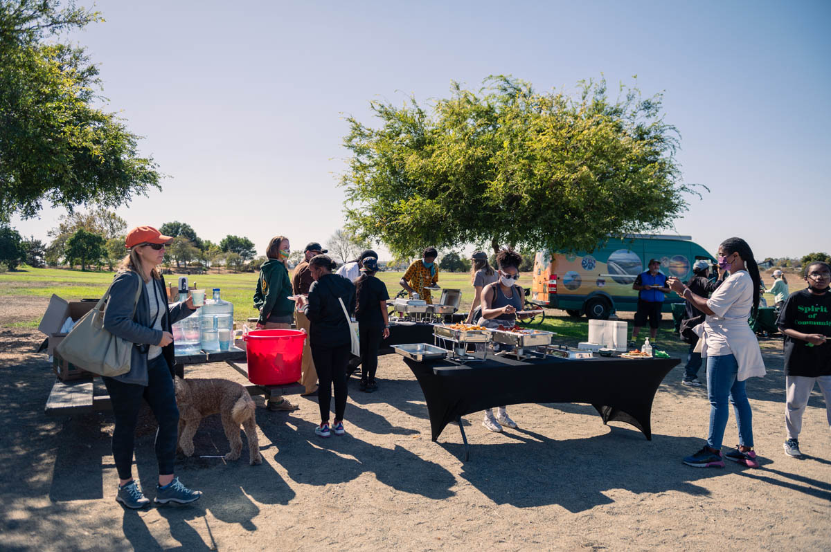 food tables at a party in the MLK park