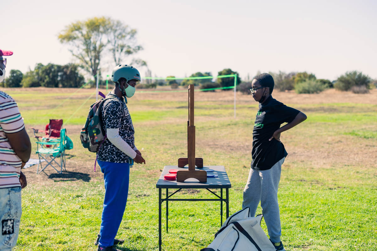 game at party on the park