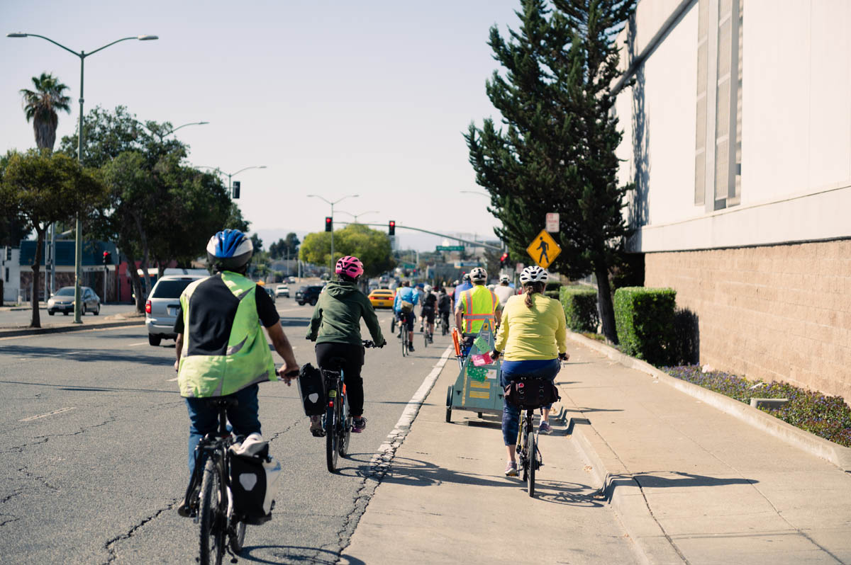 cyclists on big road