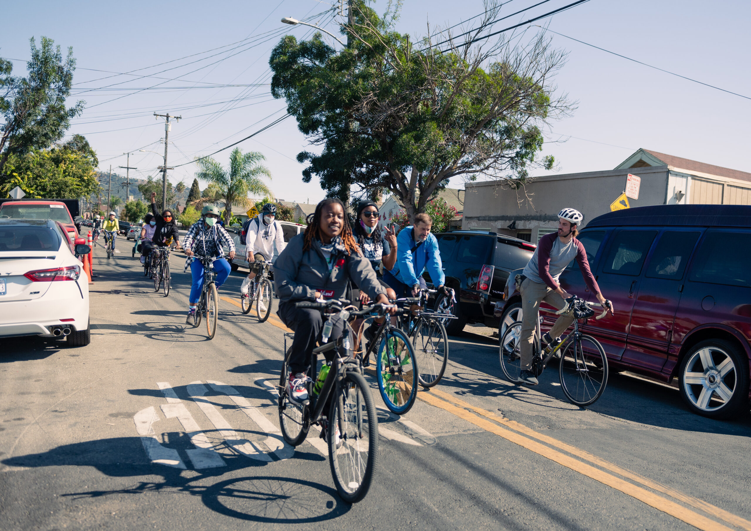 people riding bikes in Oakland by Lonny Meyer