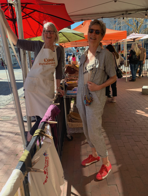 Petaluma block leader Cinda Gilliland with city councilmember D'Lynda Fischer.