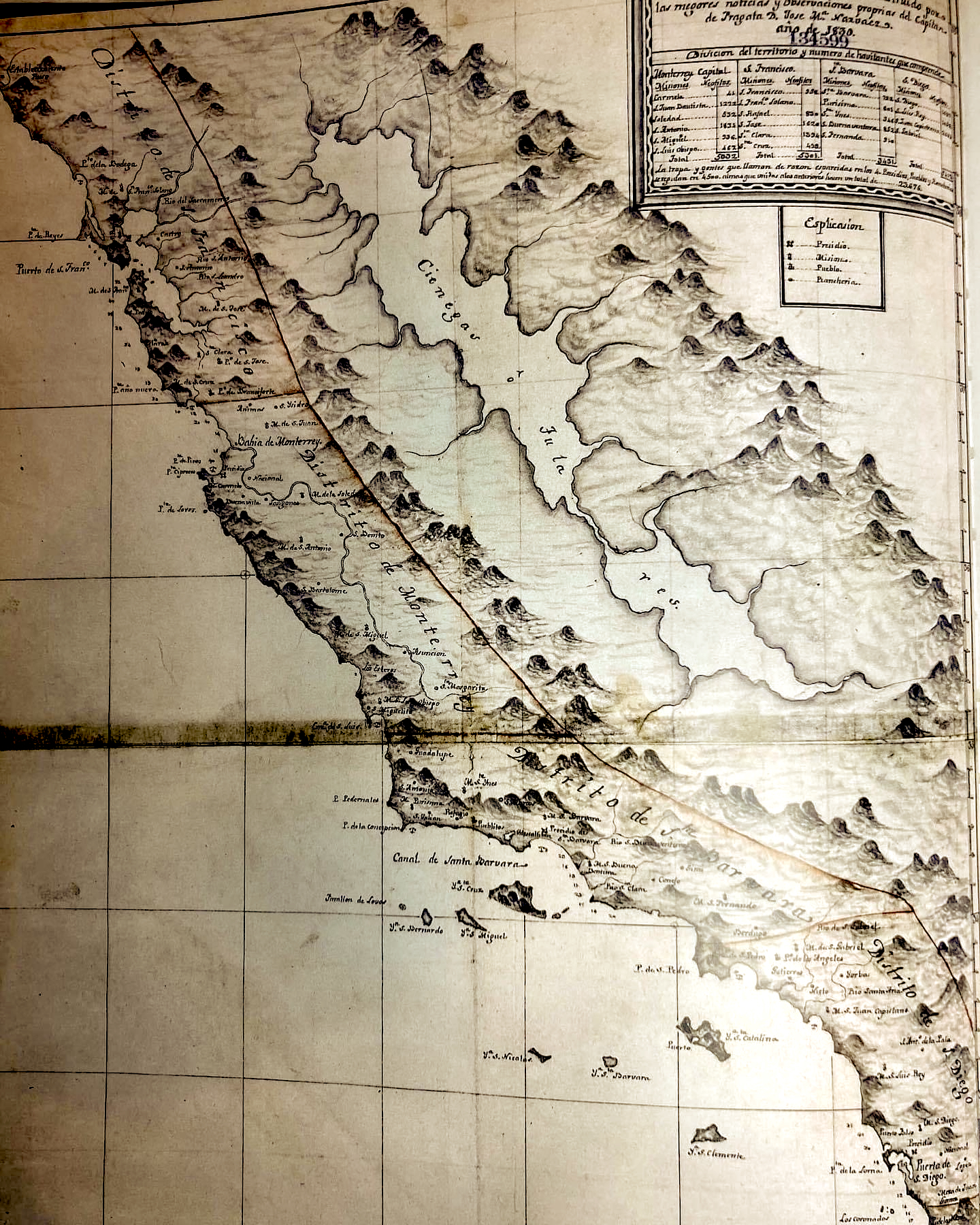 Historic map recorded by early Spanish surveyors of Tulare Lake’s extent. Map courtesy: Tachi-Yokuts.