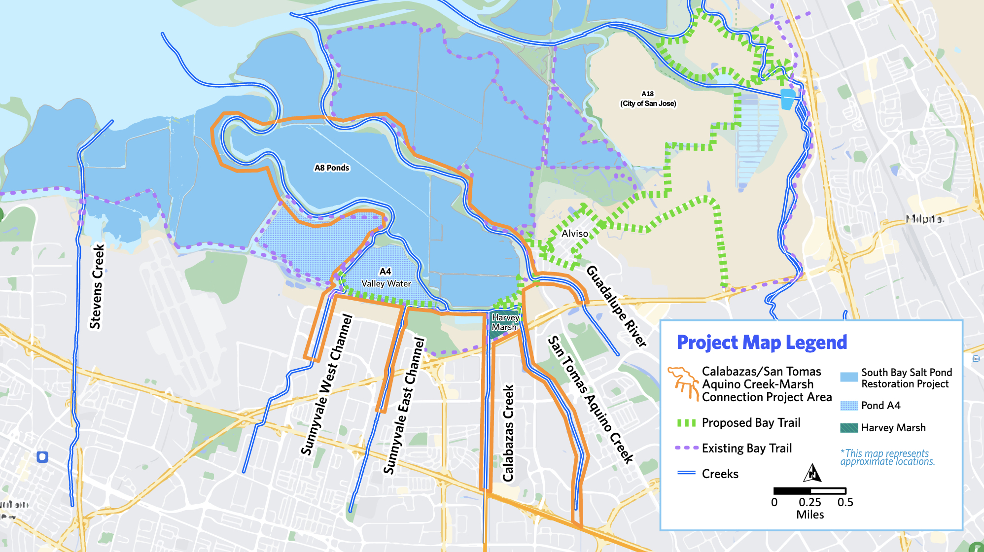 Creek reconnection vision. Map: Valley Water.