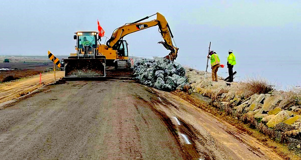 The Oakland Airport recently raised the perimeter dike for its south field to comply with FEMA requirements, then added 12 inches for sea level rise. The improvements cost $30 million, most of which was funded by the Port of Oakland but $6.4 million of which came from the state’s Local Levee Assistance Program. Photo: Oakland Airport.