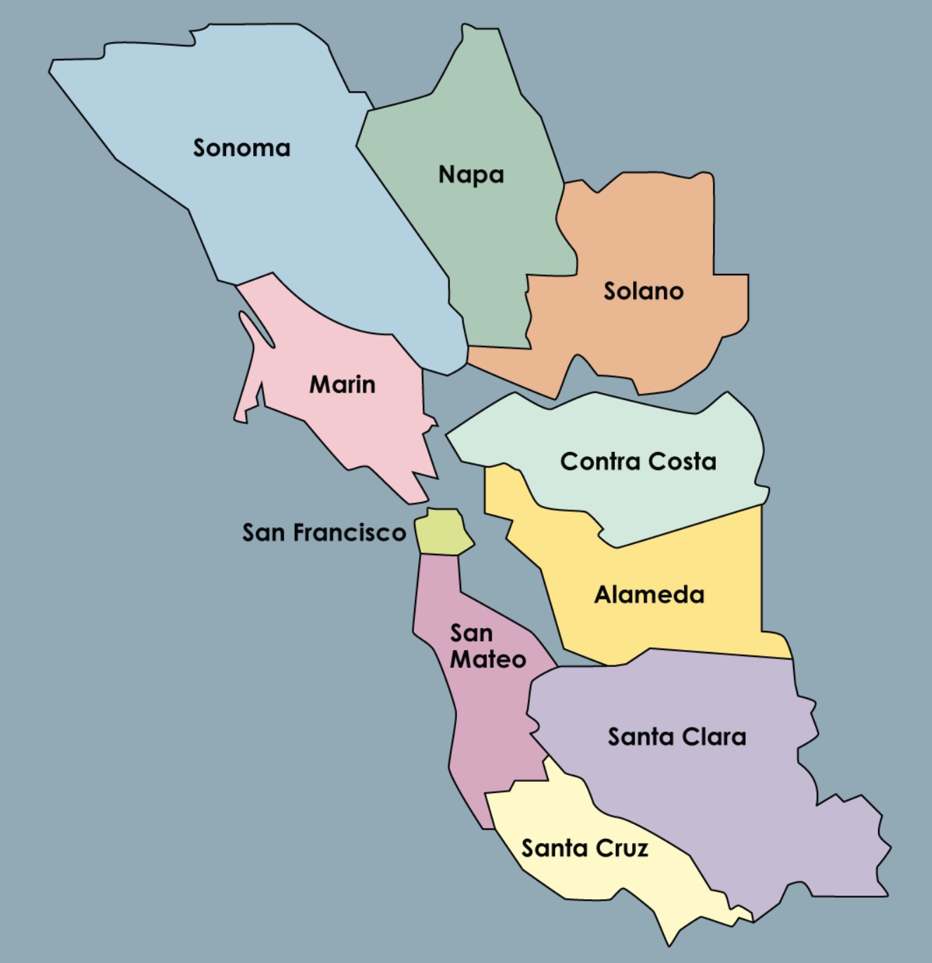 bay area counties map