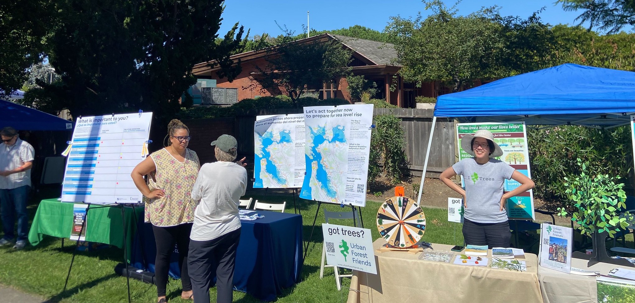 A recent event inviting community input in Newark, including local activists and planners from the Bay Conservation and Development Commission. Photo: Shira Bezalel.