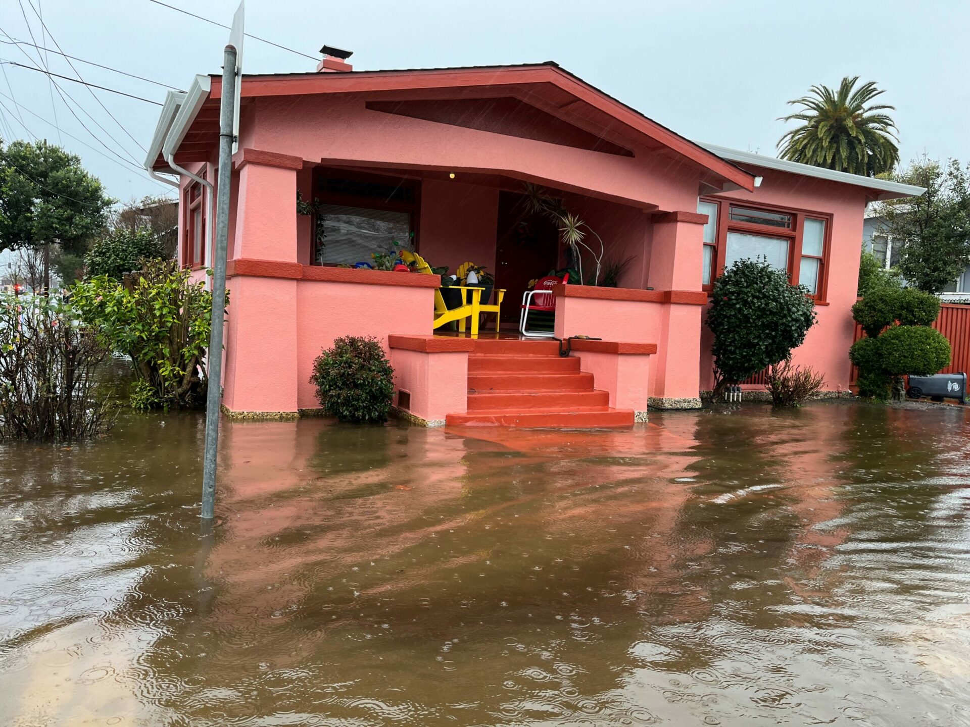 Home in Alameda flooded due to intense rainfall on the last day of 2022. Photo: Kris May.