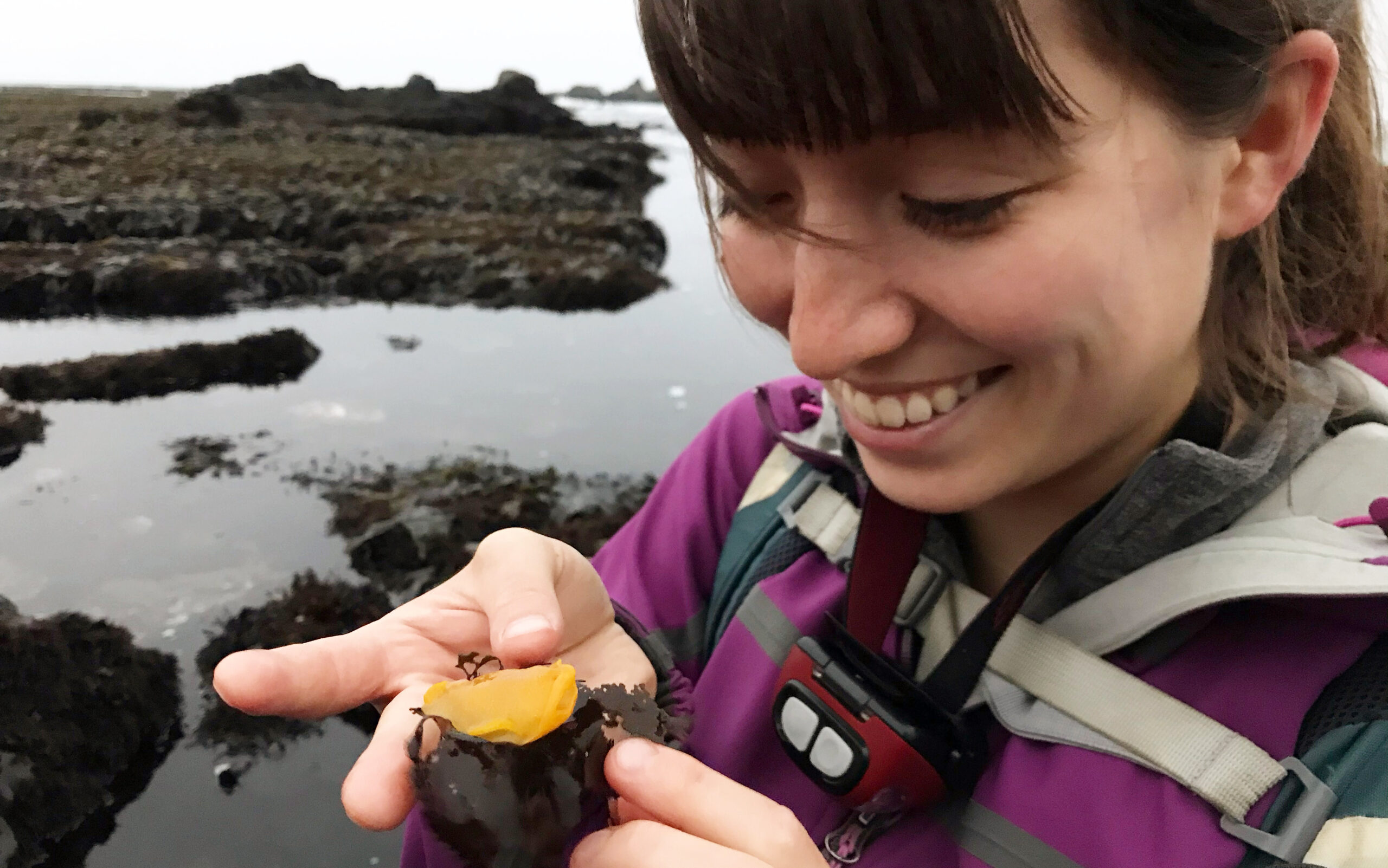 Tanner with nudibranch, a “seaslug.”