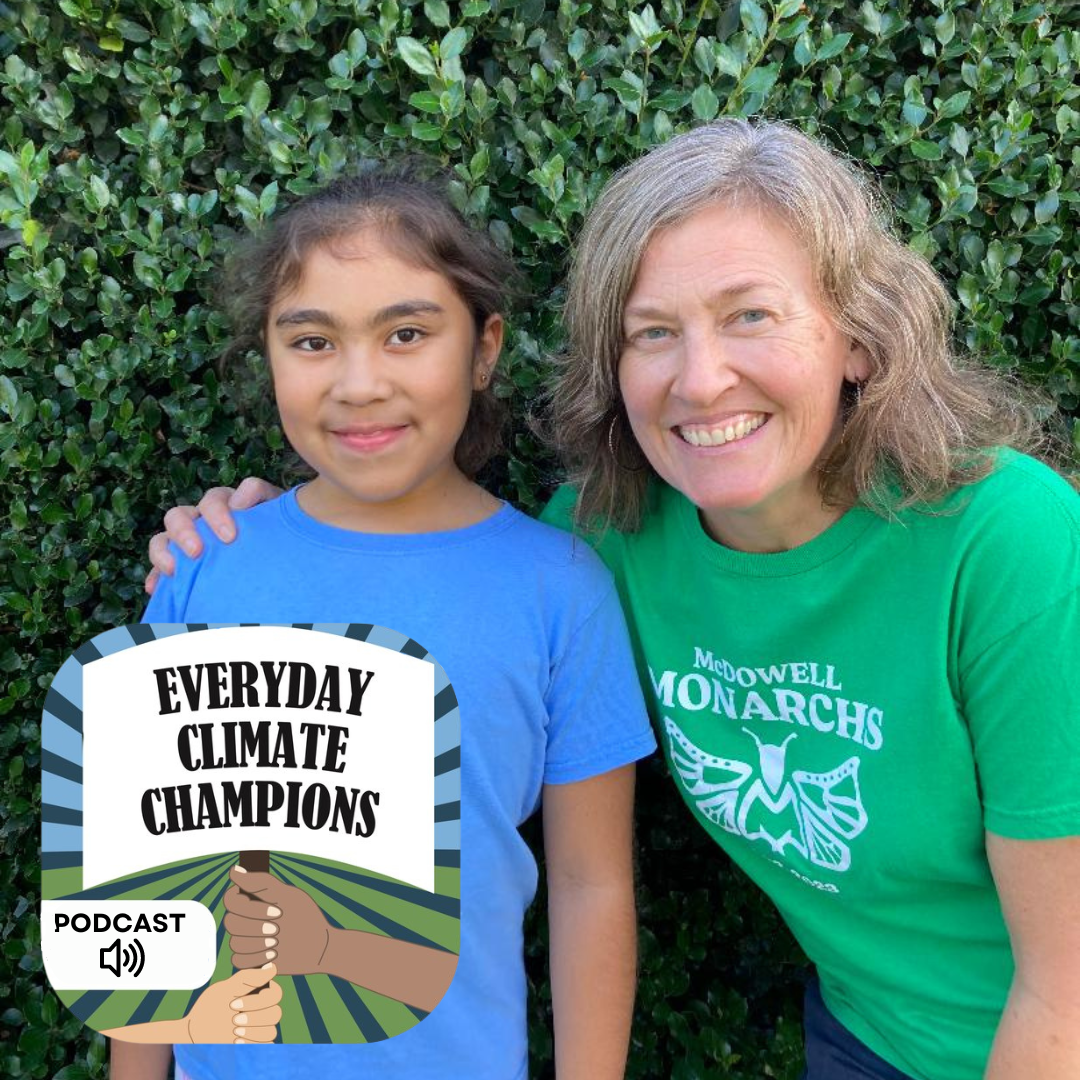 photo of teacher and student for climate champions podcast