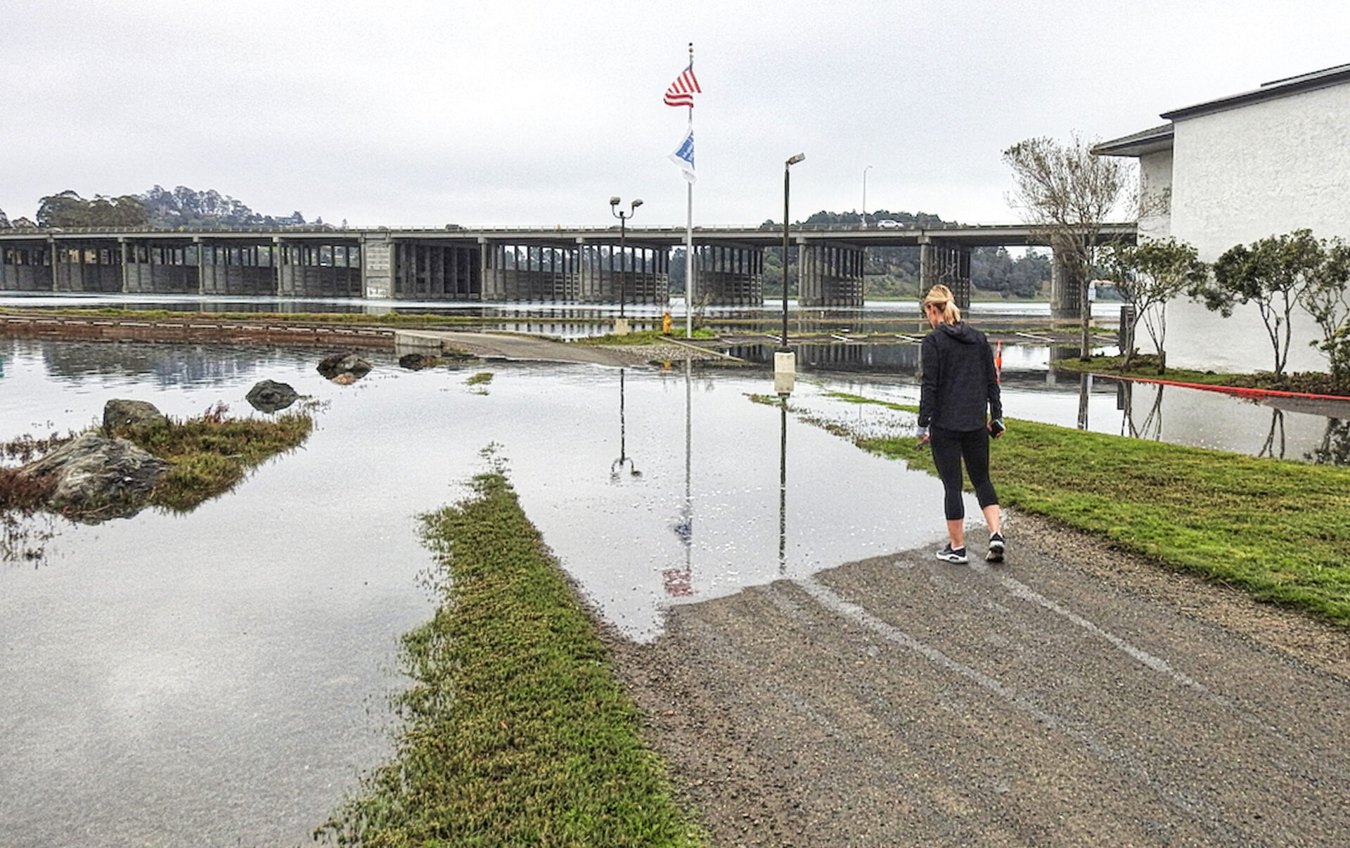  Flooding at Tam Junction on the Shoreline Highway near the proposed second affordable housing development site.