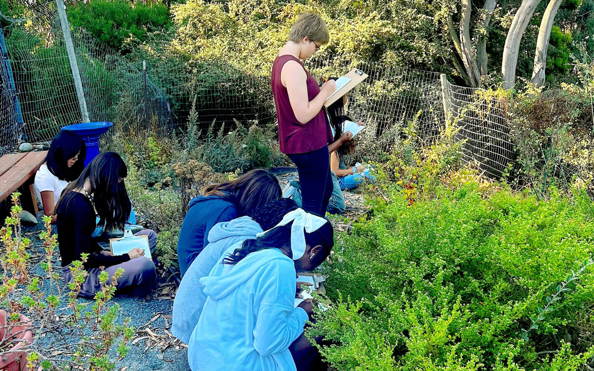 Nature journaling at Prospect Sierra High School in El Cerrito. Photo courtesy Prospect Sierra School